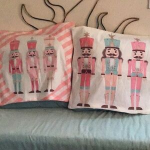 Pillow Covers Only- Item 1 Set of two Nutcracker covers